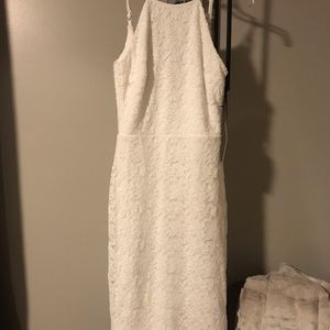 Lulus white lace halter bodycon dress